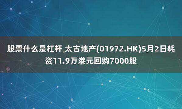 股票什么是杠杆 太古地产(01972.HK)5月2日耗资11.9万港元回购7000股